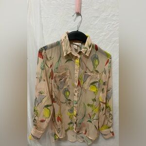 ♥️Y2K Aesthetic H&M Conscious Sheer Fruit Blouse size 2